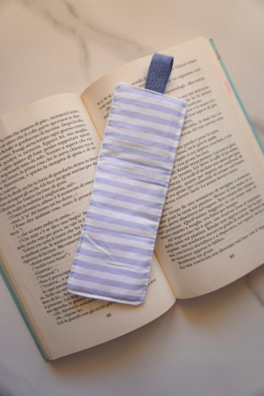 Segnalibro scacchetti lilla e righe azzurre