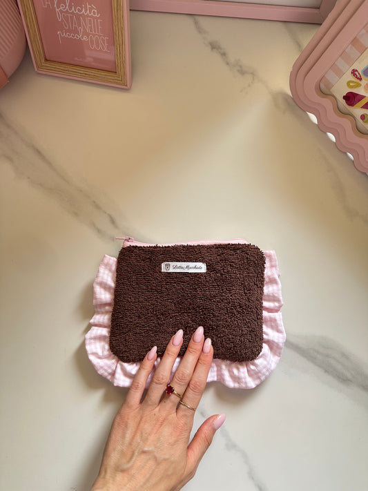 Pochette frappina marrone cioccolato