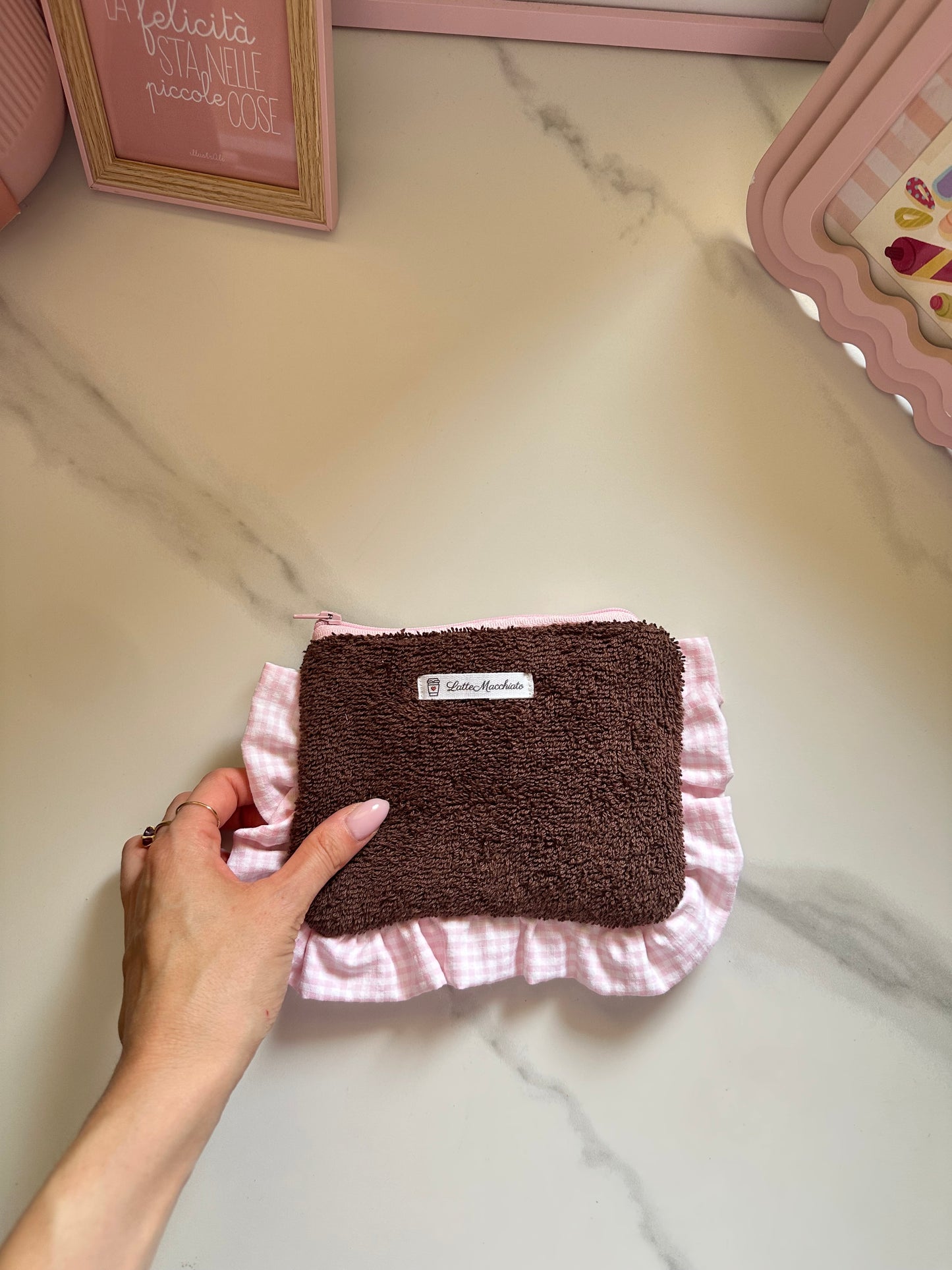Pochette frappina marrone cioccolato