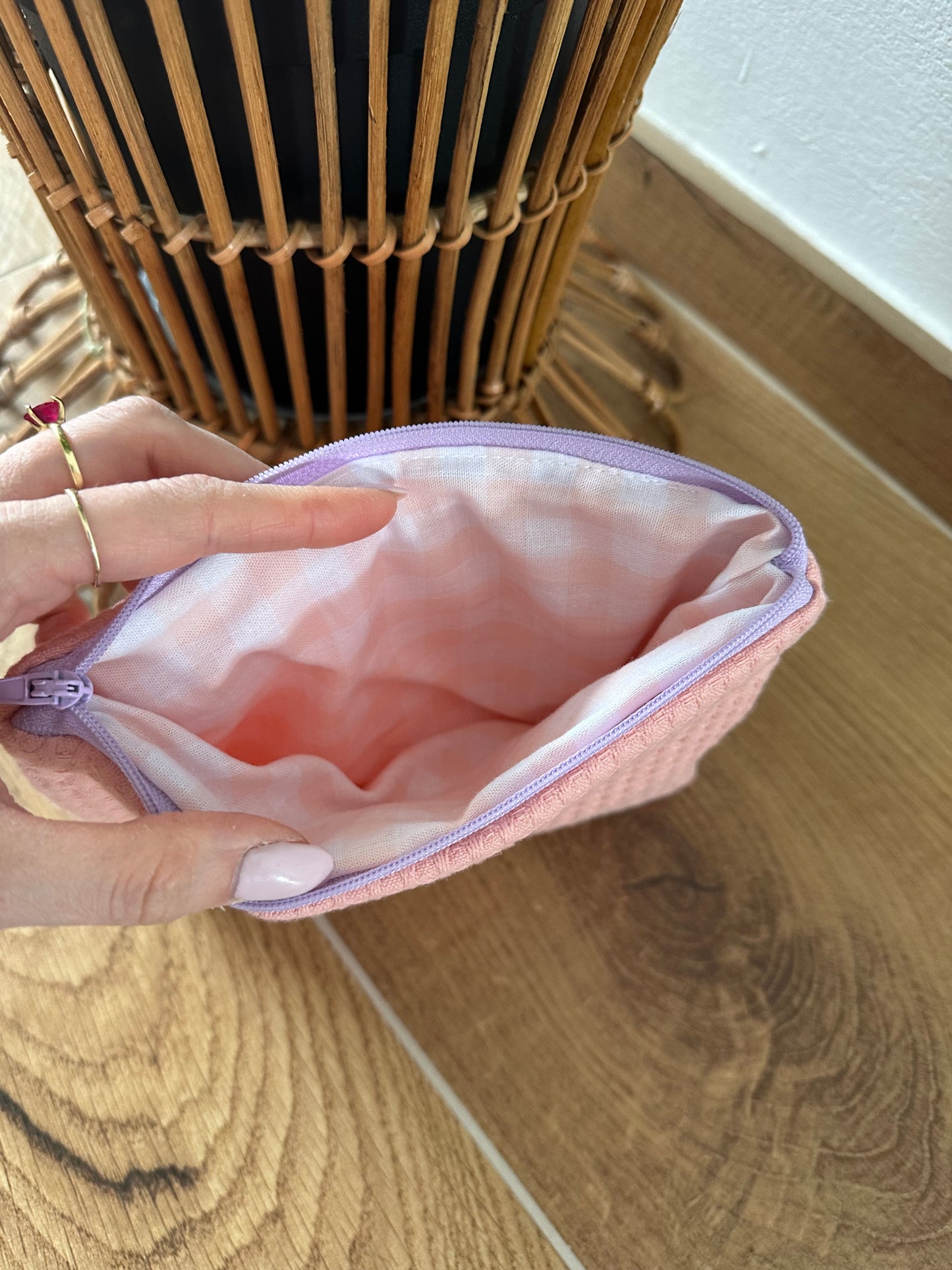 Pochette flat “waffle” rosa