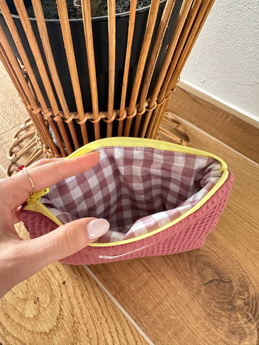 Pochette flat “waffle“ prugna