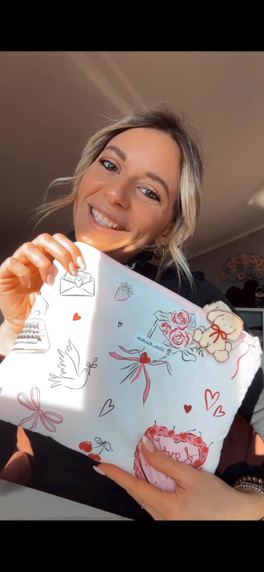 Pochette flat grande bouquet di rose