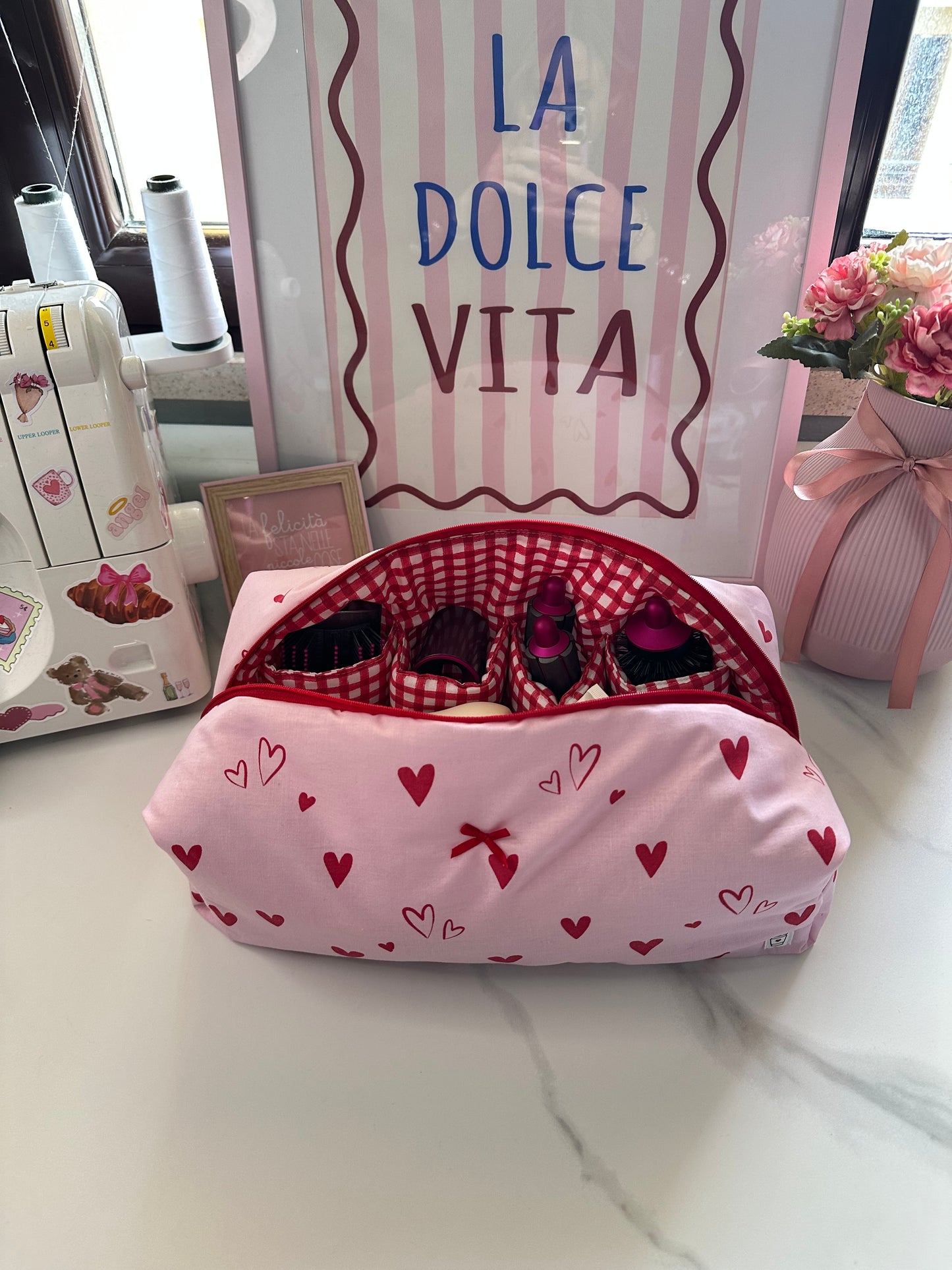 Porta dyson cuori rossi