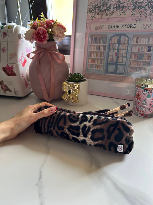 Astuccio pennelli leopardato