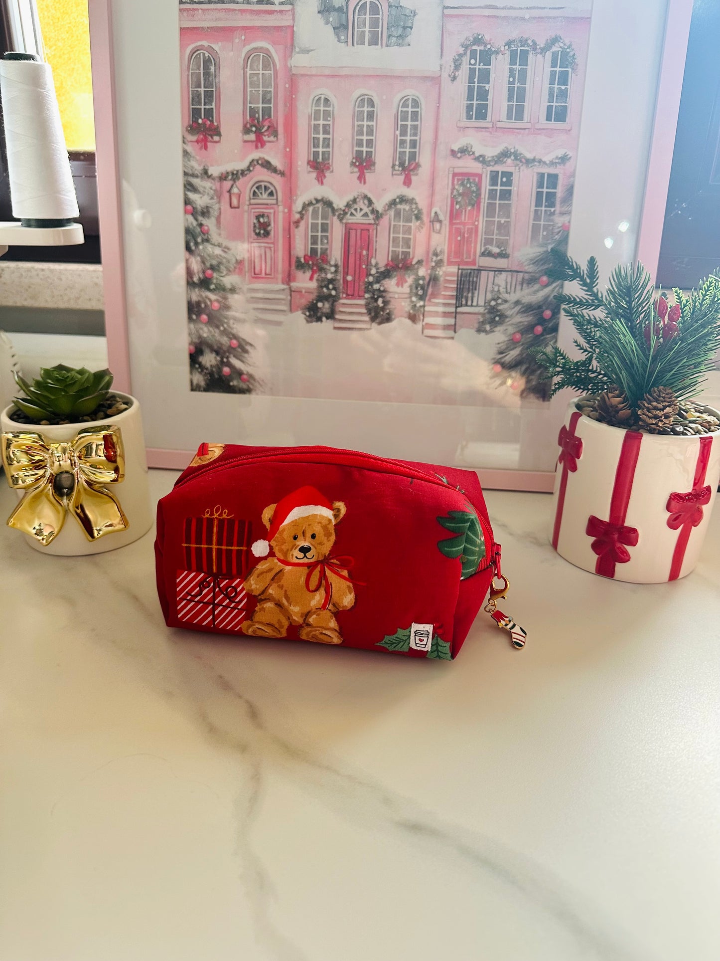 Astuccio orsetto babbo natale