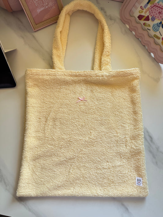 Tote bag in spugna giallo pastello