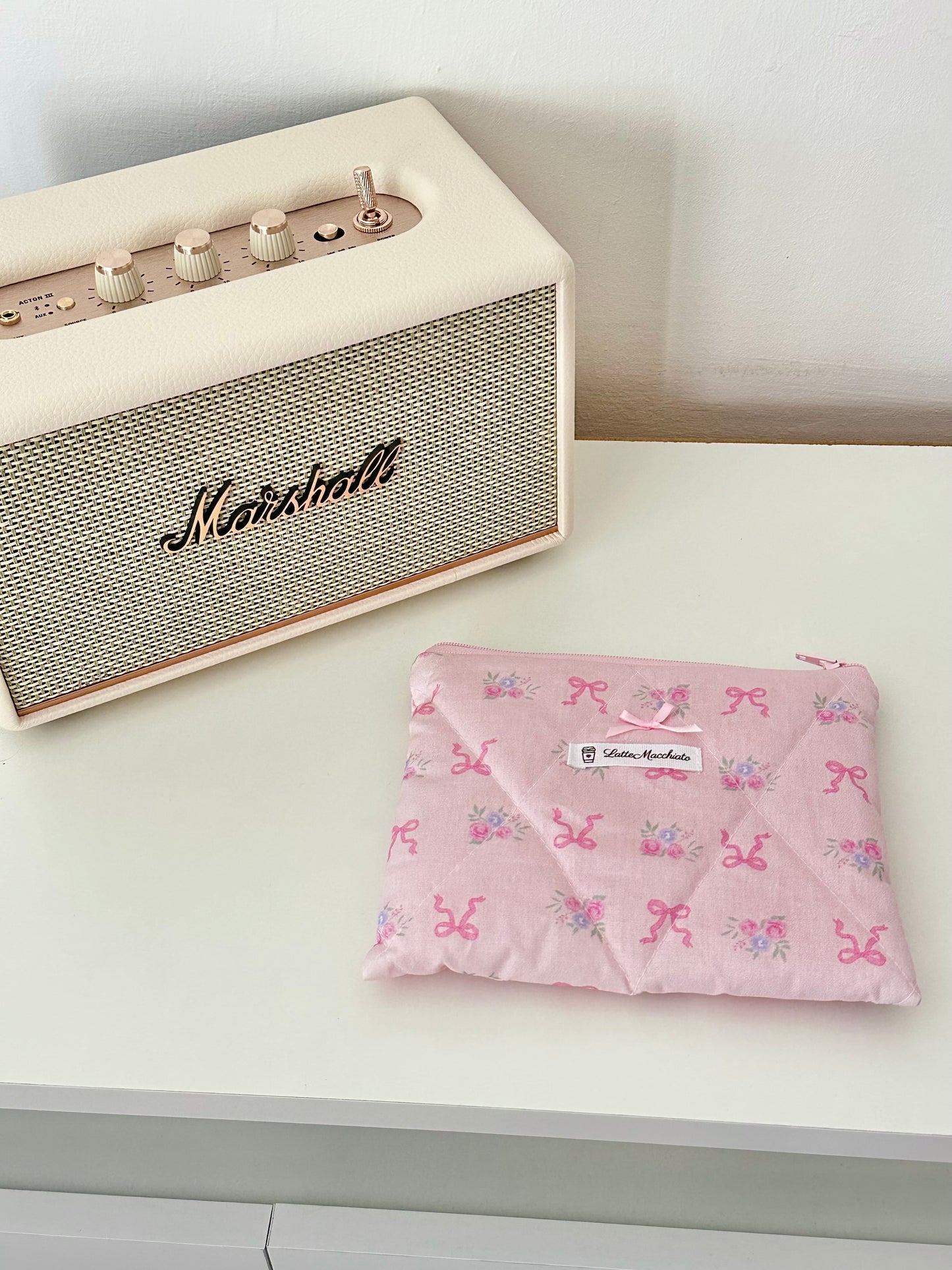 Pochette flat pink ribbon