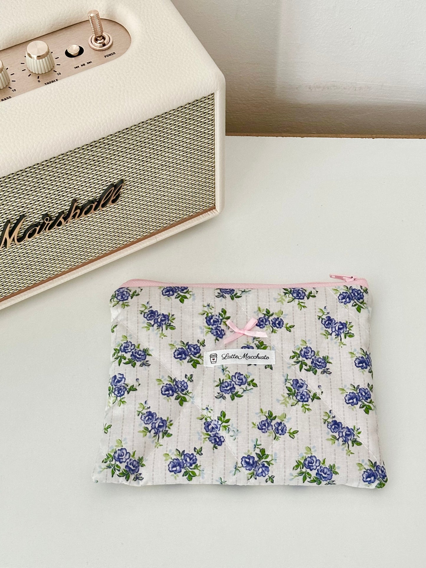 Pochette flat rose blu