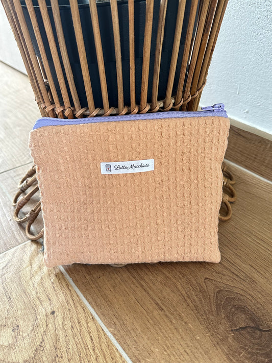 Pochette flat “waffle” salmone
