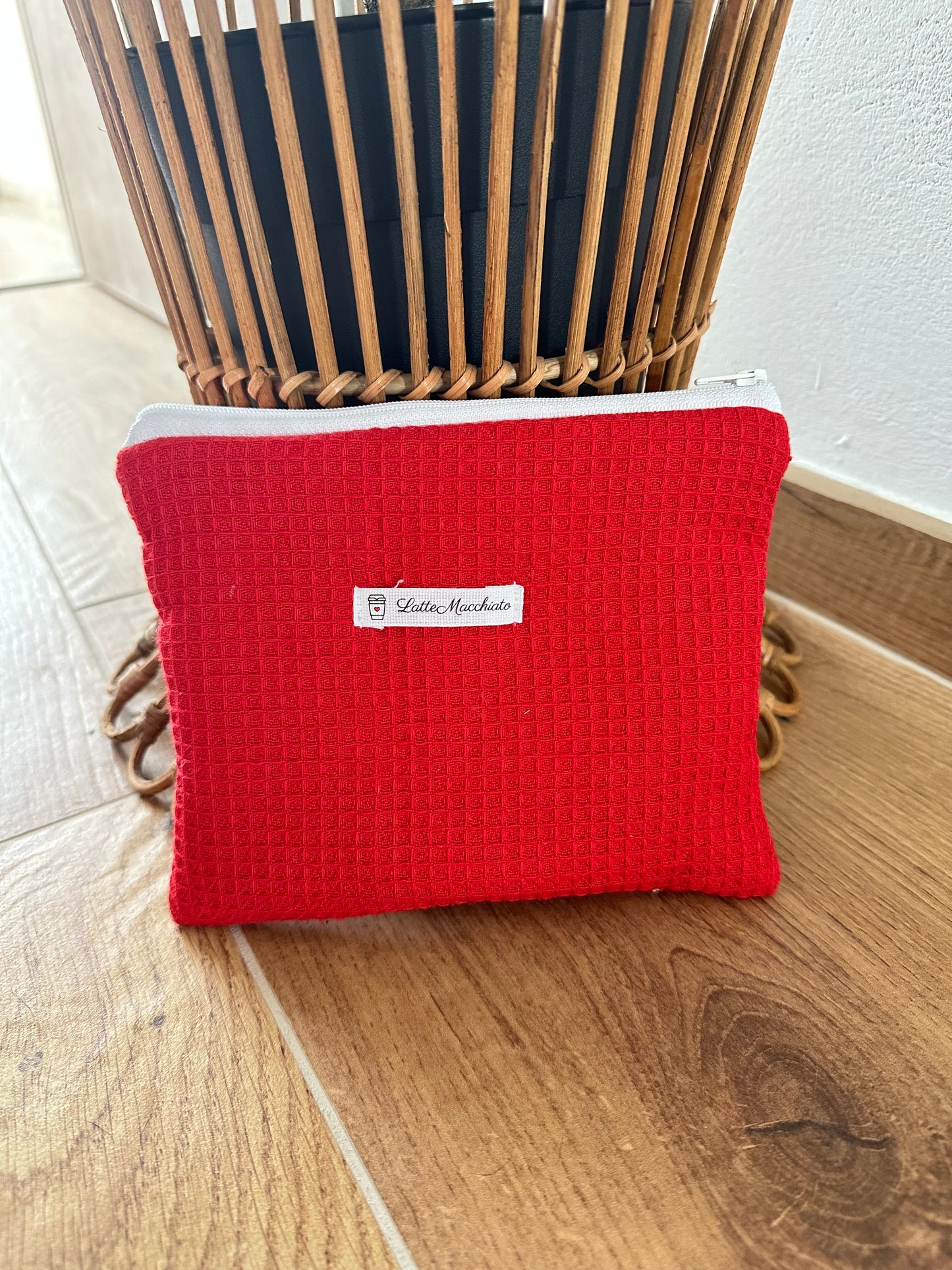 Pochette flat “waffle” rosso