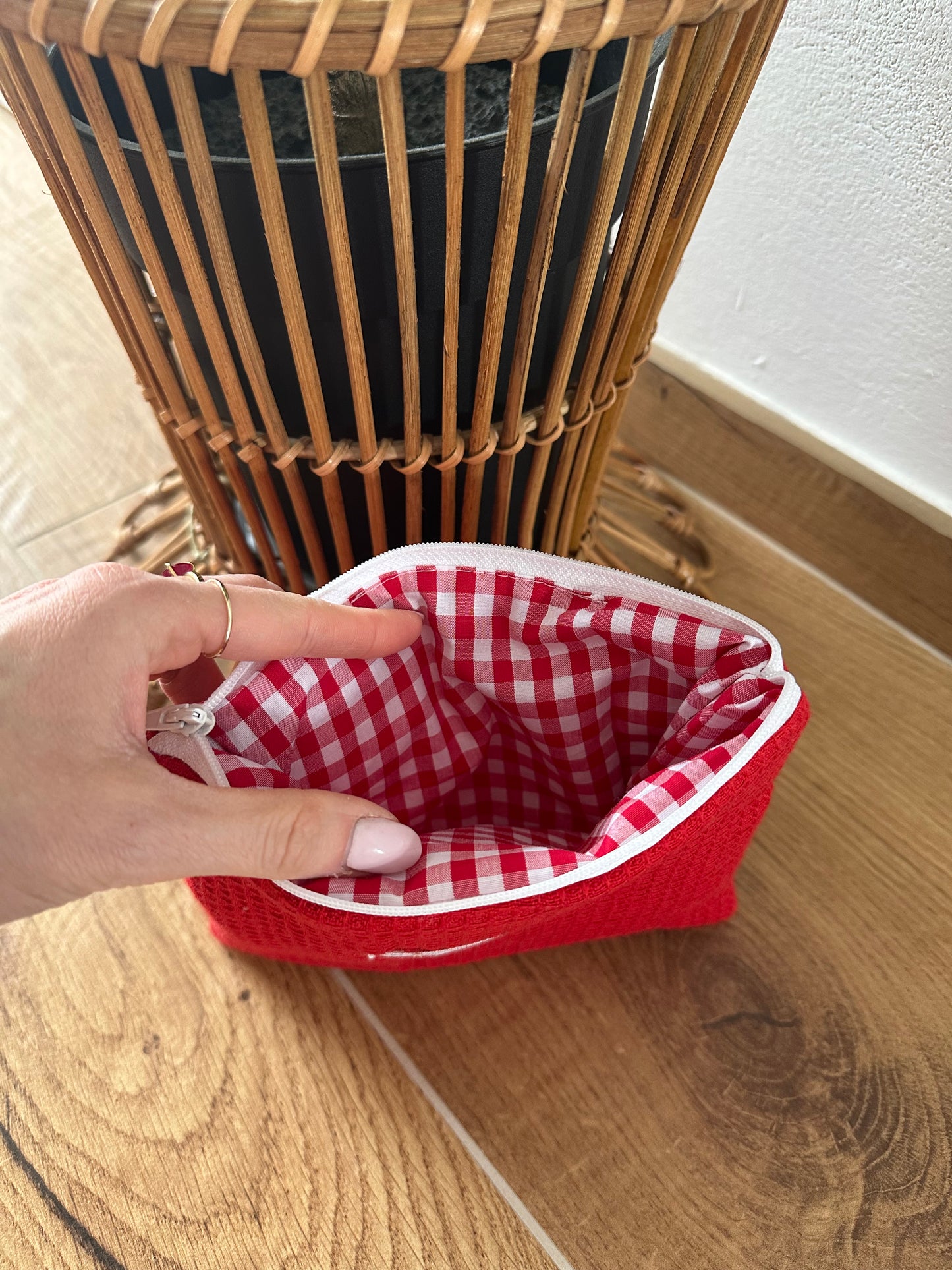 Pochette flat “waffle” rosso