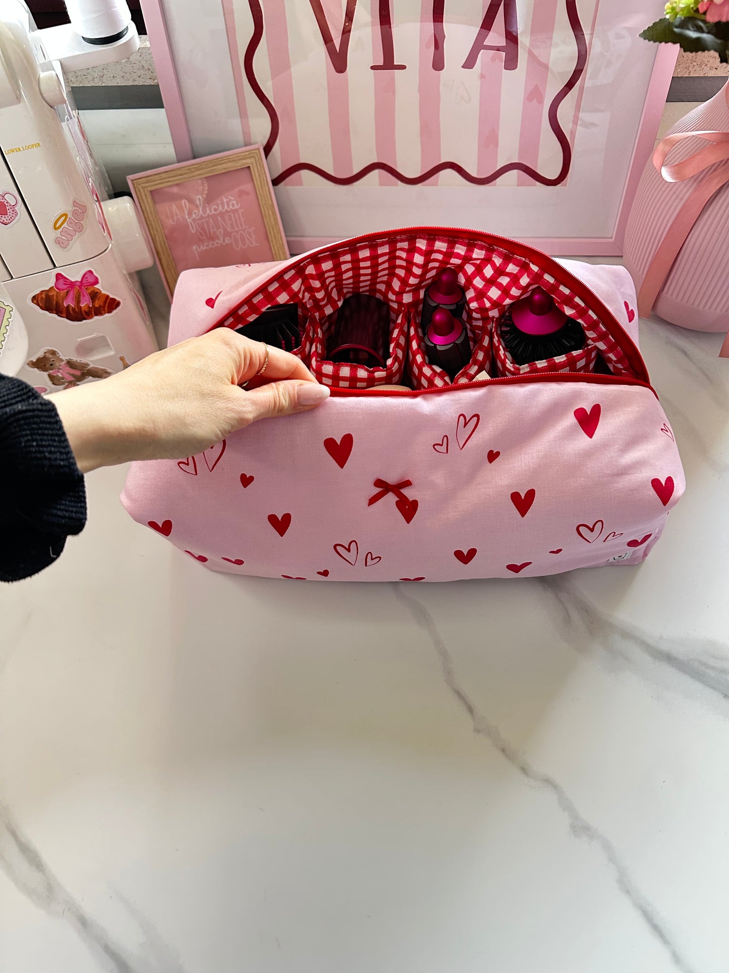 Porta dyson cuori rossi