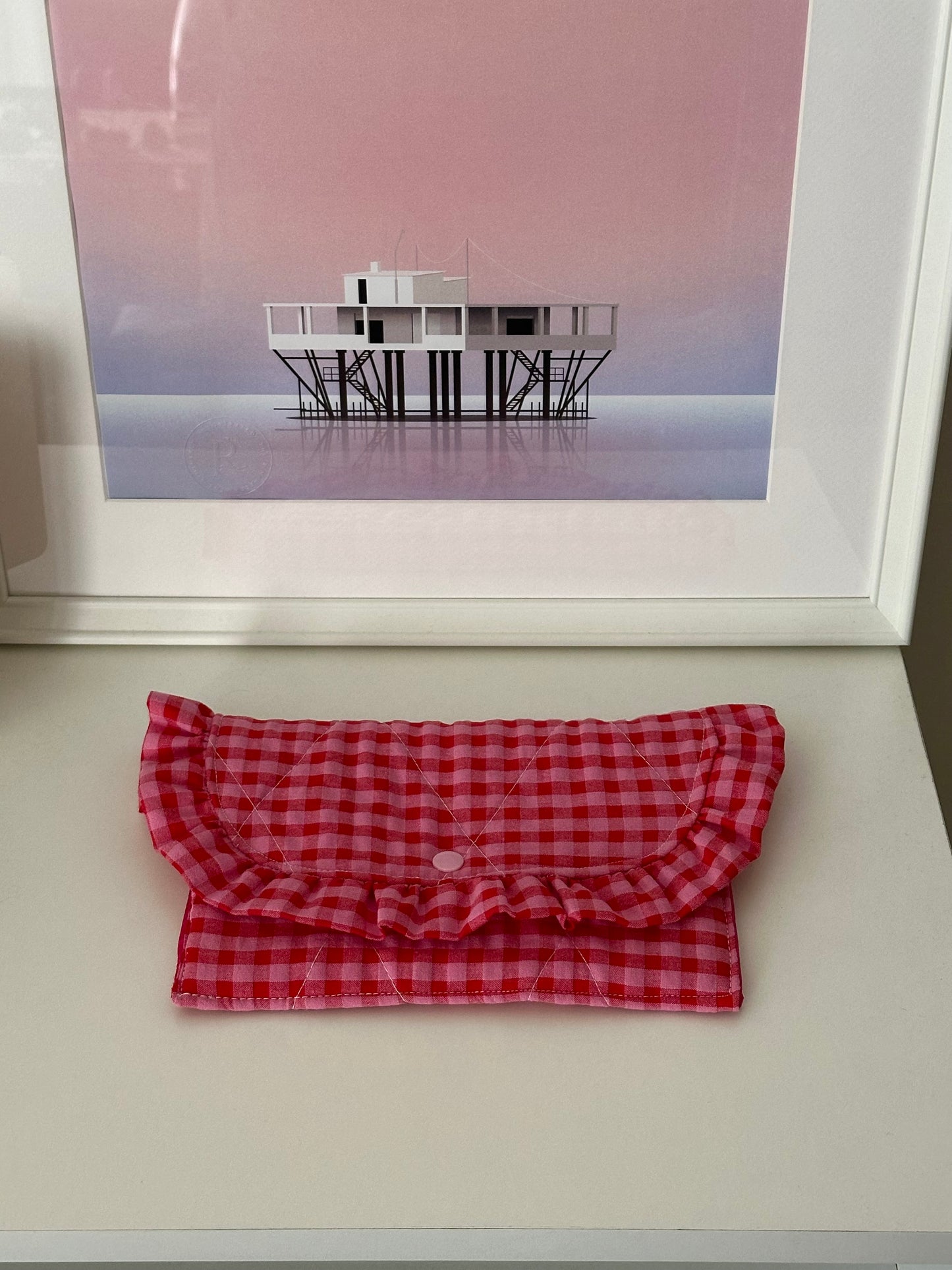 Pochette froufrou gingham