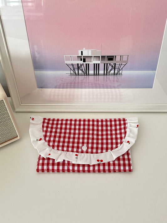 Pochette froufrou vichy red