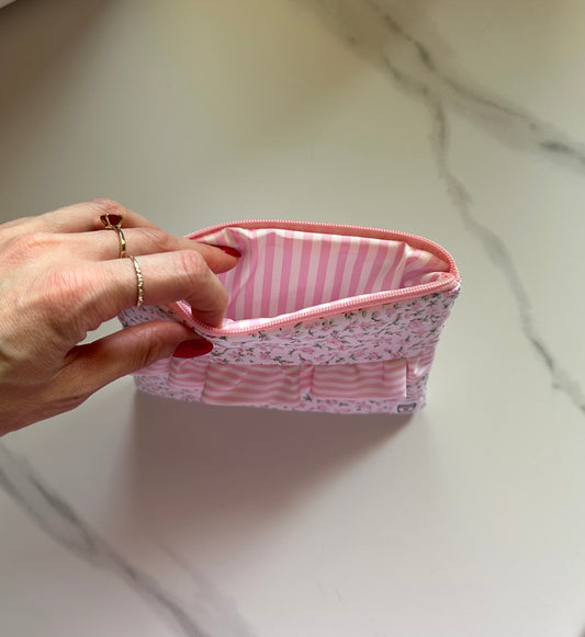 Mini Pochette flat fiorellini rosa