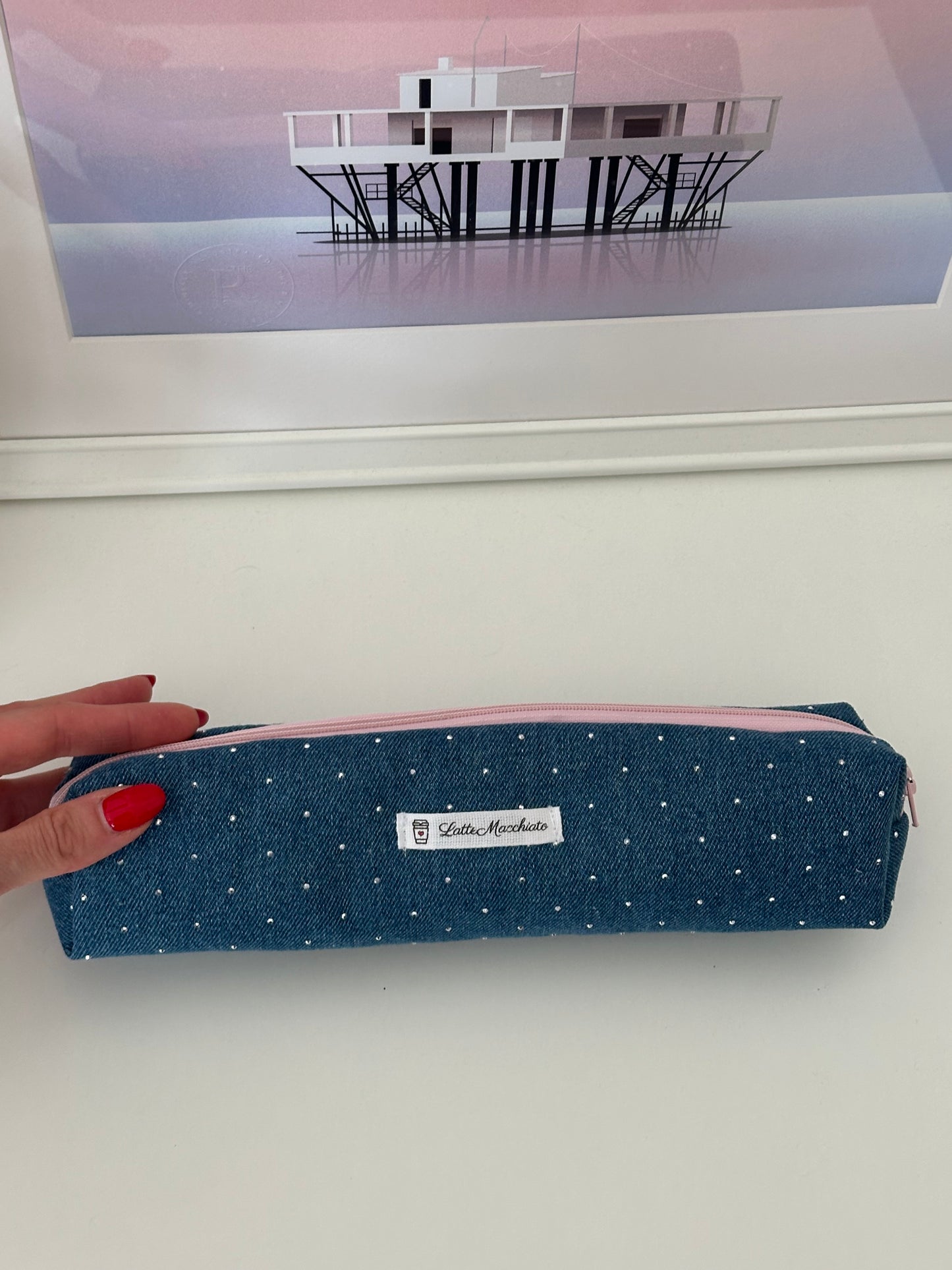 Astuccio jeans con brillantini
