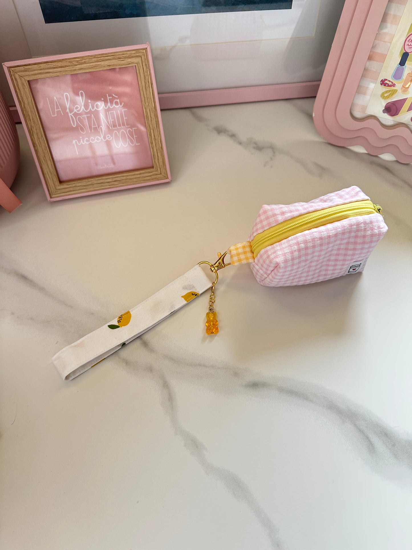 Portachiavi mini beauty limoni con charm