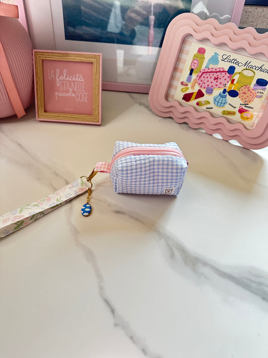 Portachiavi mini beauty azzurro con nuvolette