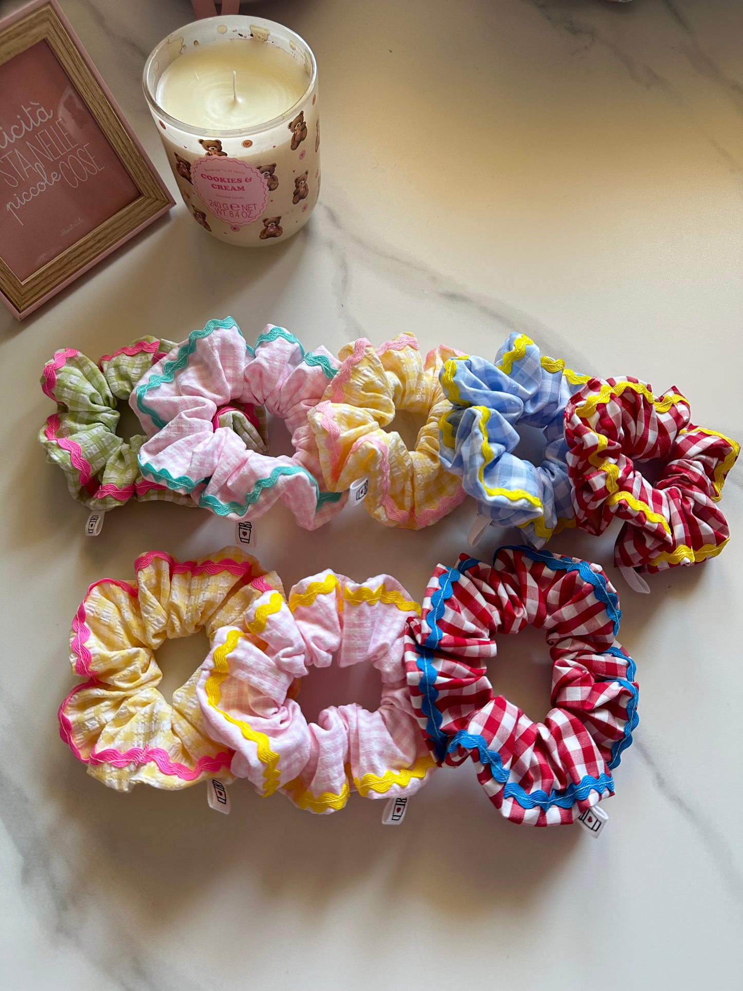 Scrunchie vichy rosa baby
