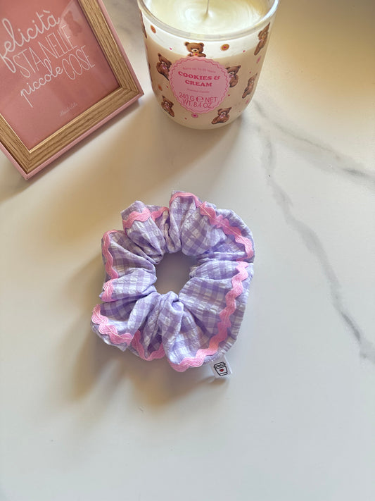 Scrunchie vichy lilla