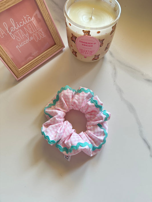 Scrunchie vichy rosa baby