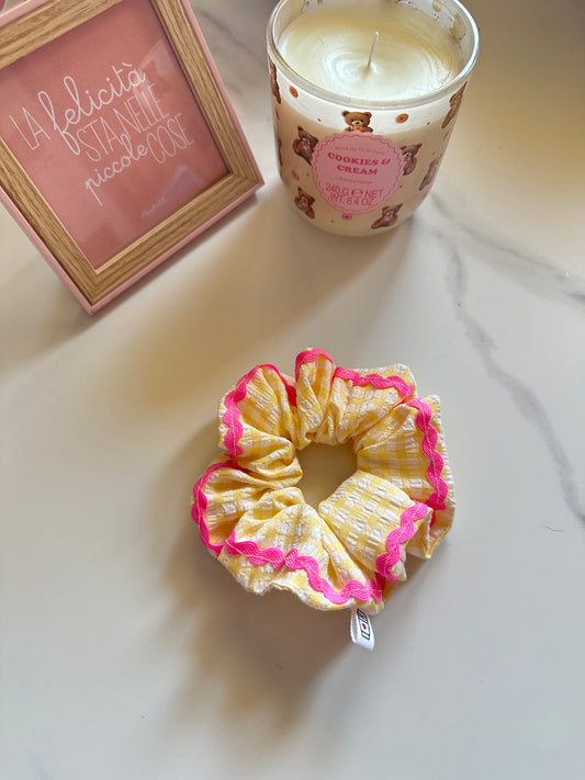 Scrunchie vichy giallo