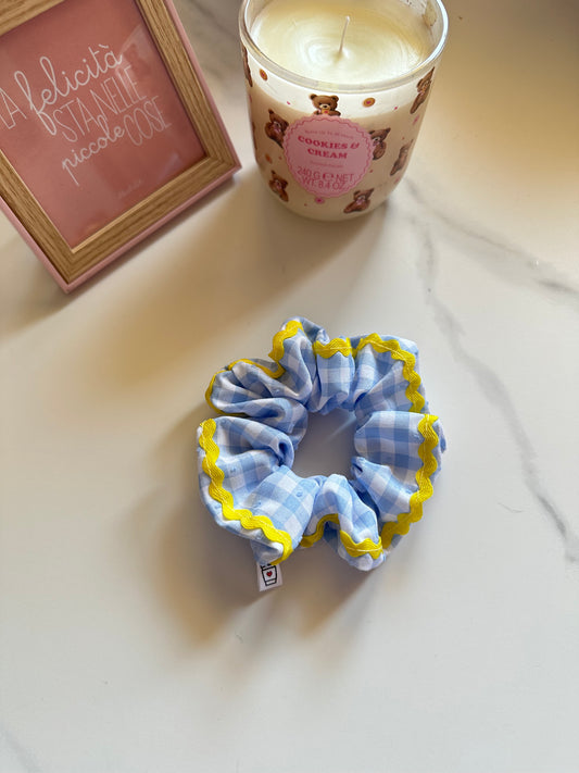 Scrunchie vichy azzurro
