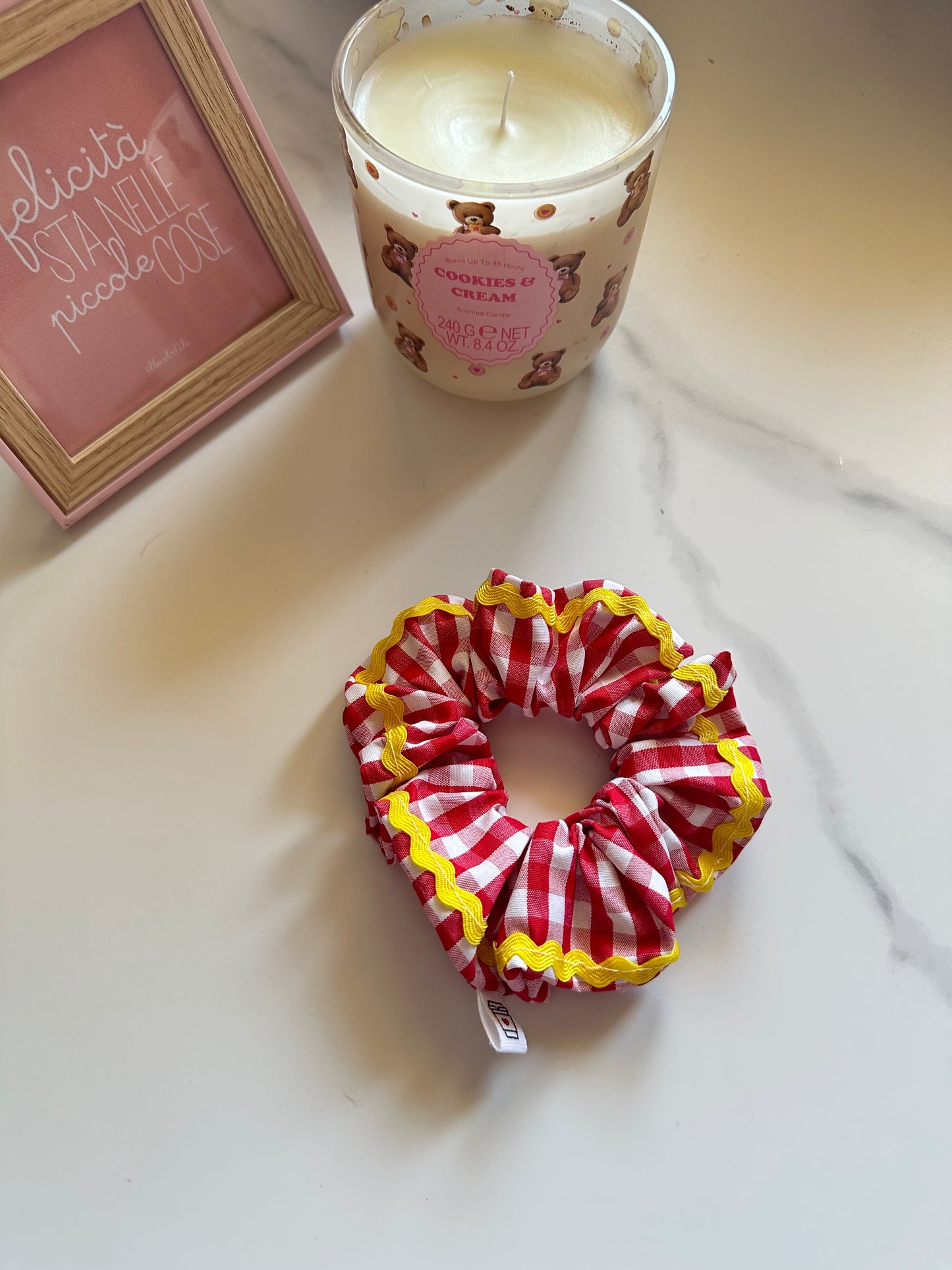 Scrunchie vichy rosso