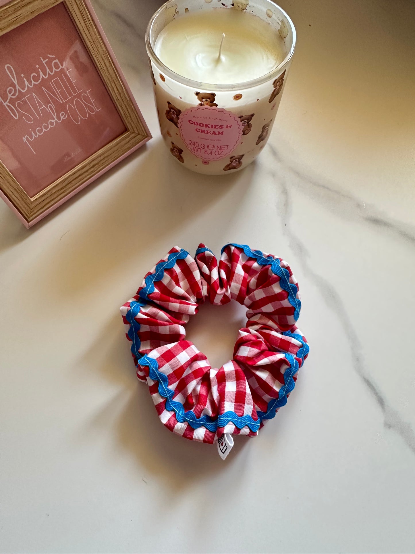 Scrunchie vichy rosso