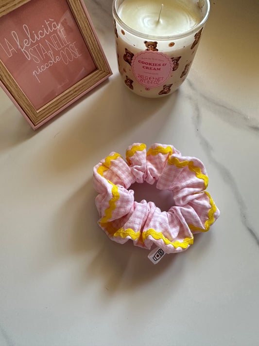 Scrunchie vichy rosa baby