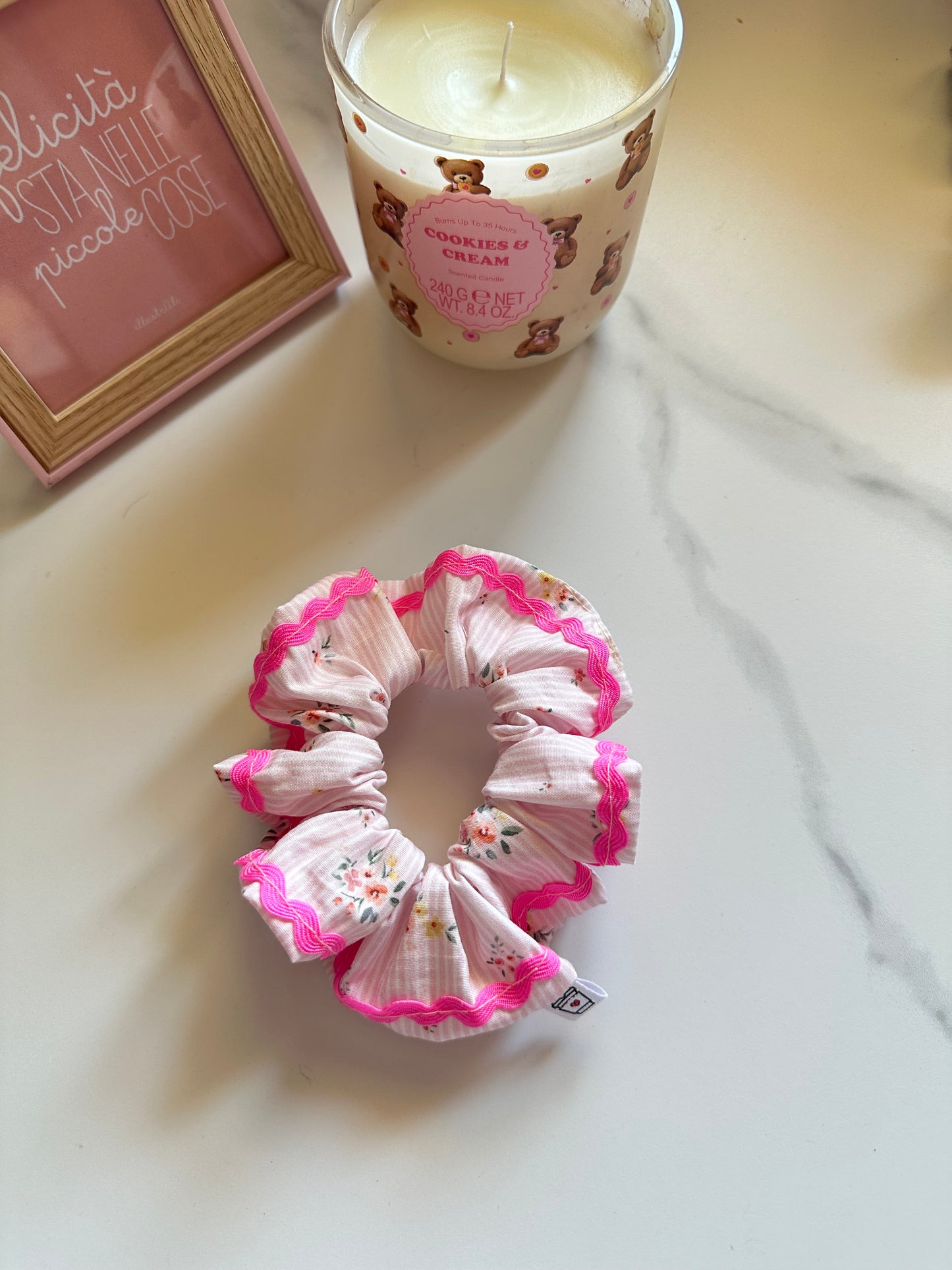 Scrunchie righine rosa