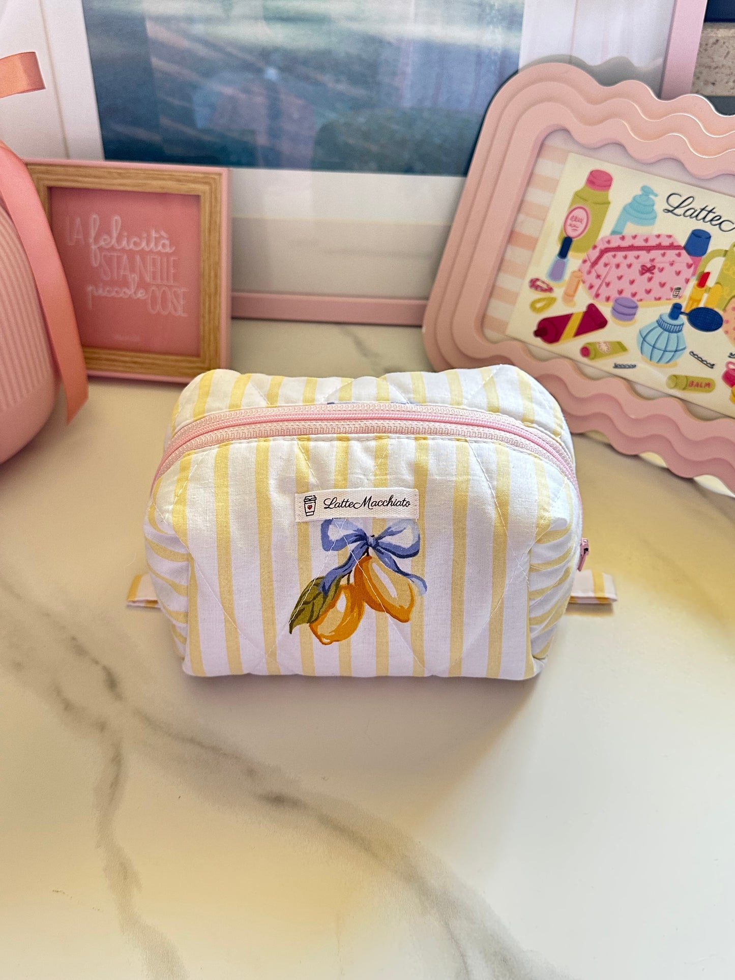 Beauty piccolo a scomparti limoncino