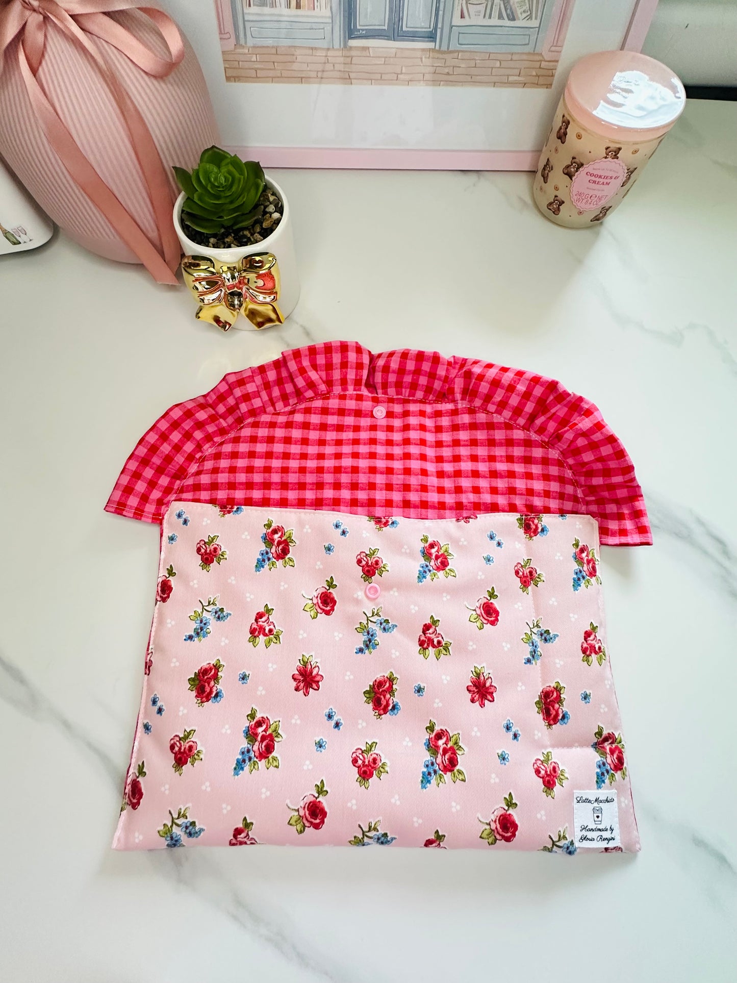 Porta iPad/agenda rose rosse