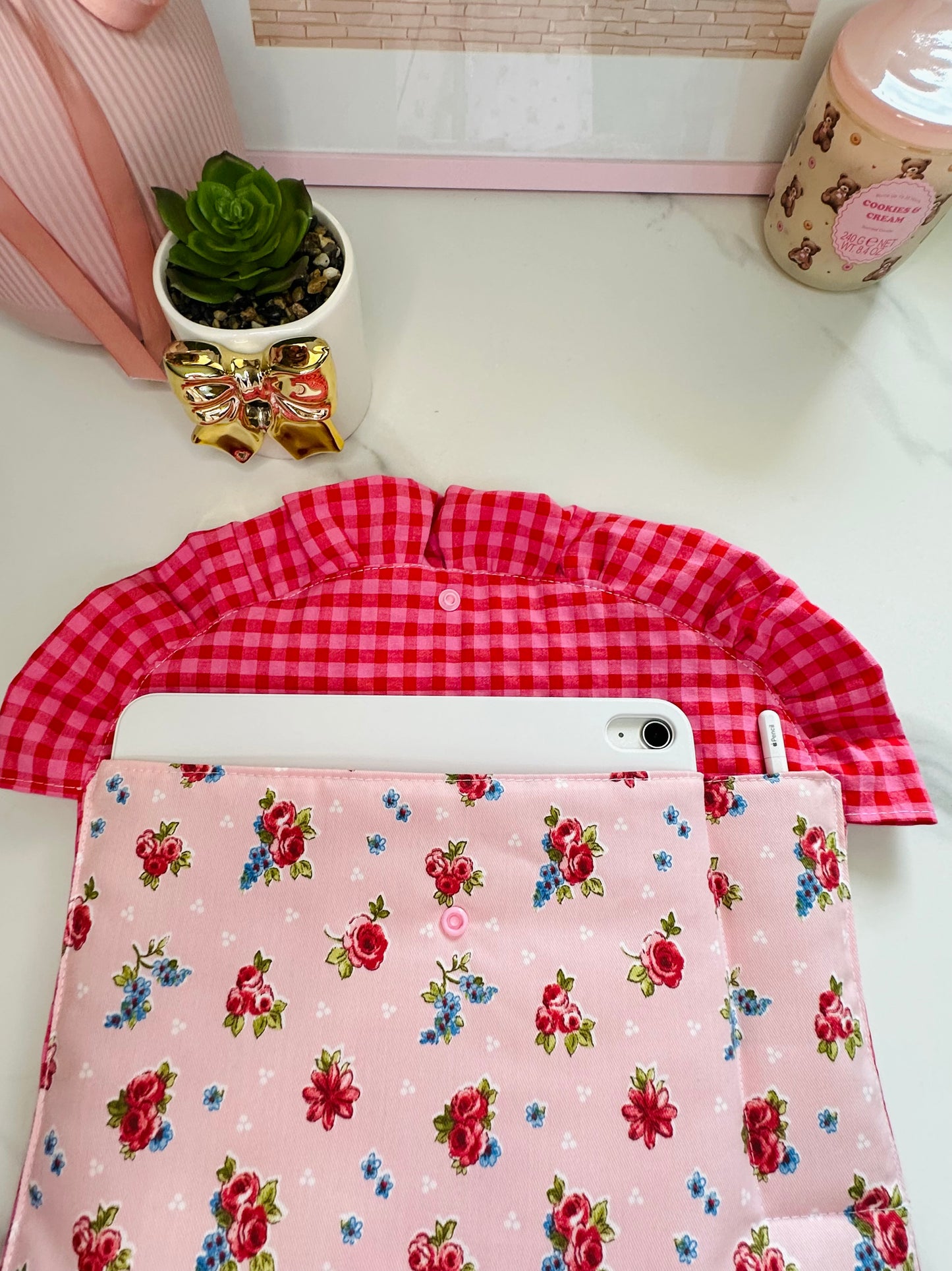 Porta iPad/agenda rose rosse