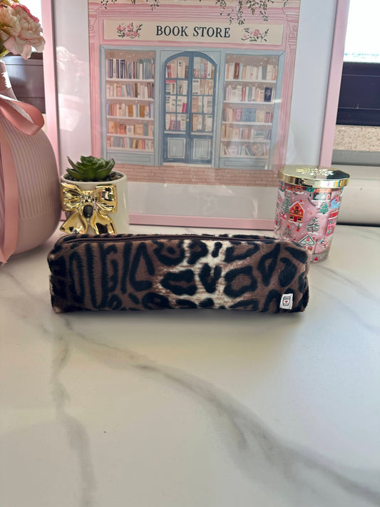 Astuccio pennelli leopardato